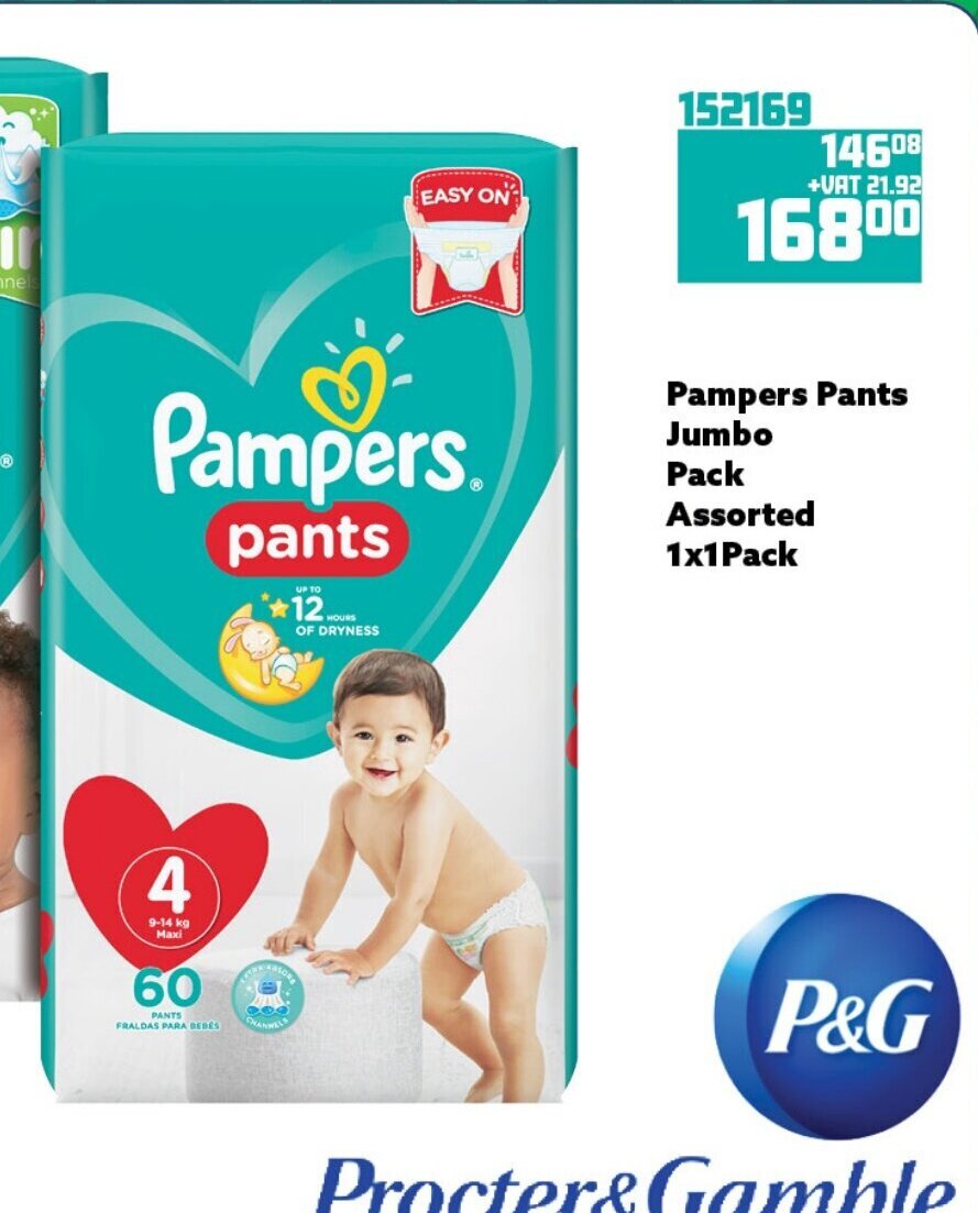 Pampers Pants Jumbo Pack Assorted 1x1 pack offer at Africa Cash and Carry