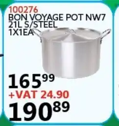 Bon Voyage Pot NWJ7 21L S/Steel 1x1ea 1x1ea