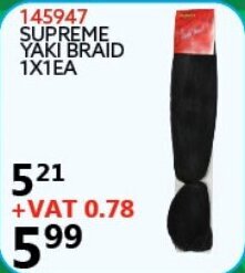 Africa Cash and Carry Supreme Yaki Braid 1x1EA offer