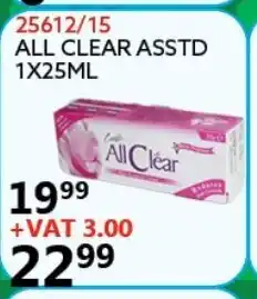 All CLear Asstd 1x25ml