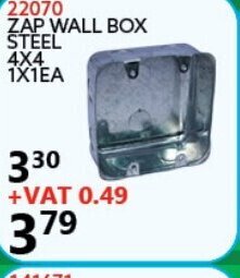 Africa Cash and Carry ZAP Wall Box Steel 4x4 1x1ea offer