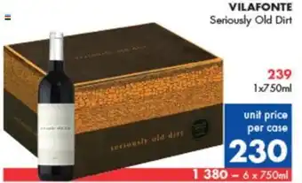 Ultra Liquors Vilafonte 1x750ml offer