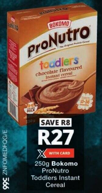 Bokomo ProNutro Toddlers Instant Cereal offer at Checkers