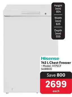 Makro Hisense Chest Freezer offer