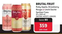 Makro BRUTAL FRUIT Ruby Apple, Strawberry Rouge or Litchi Sechè Spritzer Cans offer