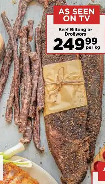 Food Lover's Market Beef Biltong or Droëwors offer