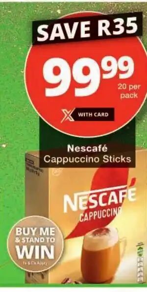 Checkers Hyper Nescafé Cappuccino Sticks offer
