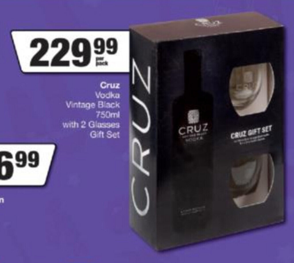 Cruz Vodka Vintage Black 750ml offer at Spar Tops