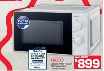 Pick n Pay 20 Litre White Manual Microwave Oven offer