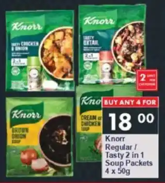 President Hyper Knorr Regular/ Tasty 2 in 1 Soup Packets offer