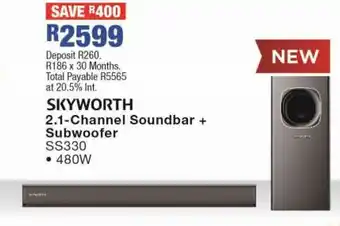 OK Furniture Skyworth 2.1-Channel Soundbar + Subwoofer 480W offer