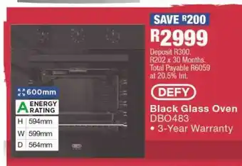OK Furniture Black Glass Oven offer