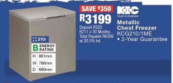 OK Furniture Metallic Chest Freezer offer