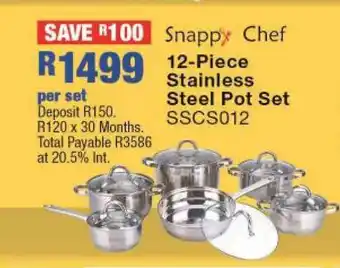 OK Furniture 12 Piece Stainless Steel Pot Set offer