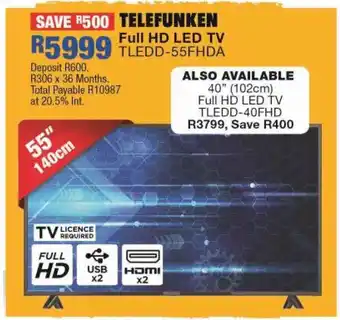 OK Furniture Telefunken Full HD LED TV offer