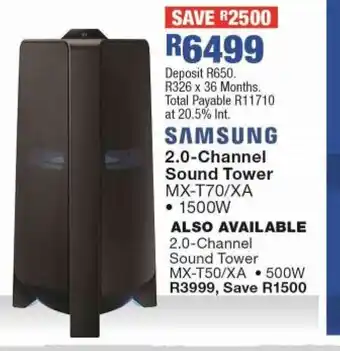 OK Furniture Samsung 2.0 Channel Sound Tower 1500W offer