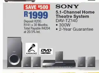 OK Furniture Sony 5.1 Channel Home Threatre System 300W offer