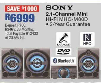 OK Furniture Sony 2.1 Channel Mini Hi-Fi offer