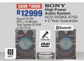 OK Furniture Sony High Power Audio System offer