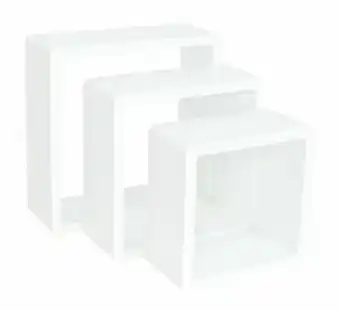 Cube shelves spaceo set of 3 20cm x 10cm/24cm x 10cm/28cm x 10cm