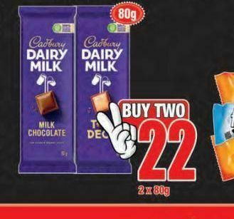 Boxer Cadbury chocolate slabs 2 offer