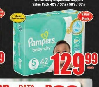 Boxer Pampers disposable nappies offer