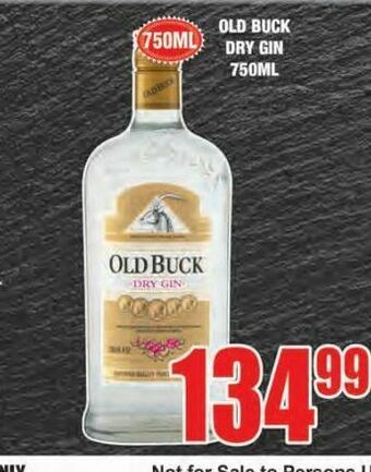 Boxer Old buck gin offer