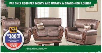 OK Furniture 3-Piece Nappoli Lounge Suite offer