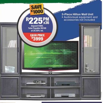 OK Furniture 3 Piece Hilton Wall Unit offer