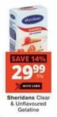 Checkers Sheridans Clear & Unflavoured Gelatine offer