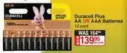 Dis-Chem Duracell AA Or AAA Batteries 12 Pack-Per Pack offer