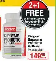 Dis-Chem Biogen Supreme Probiotic 9 Strain 30 Capsules-Each offer