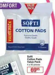 Dis-Chem Softi Cotton Pads Value Pack-4 x 80 Pieces offer