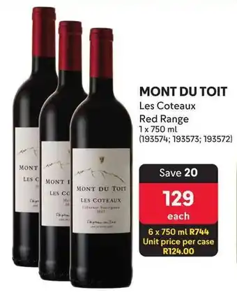 Makro MONT DU TOIT Les Coteaux Red Range offer