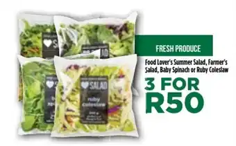 Food Lover's Market Food Laver's Summer Salad, Farmer's Salad, Baby Spinach or Ruby Coleslaw offer