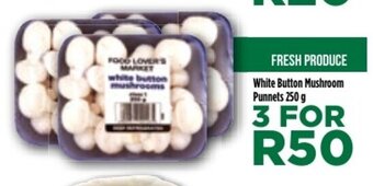 Food Lover's Market White Button Mushroom Punnets 250g offer