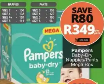 Pampers Baby-Dry Nappies/Pants Mega Box