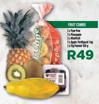 Food Lover's Market 1 Paw Paw, 1 Pineapple, 2 Kiwifruit, 1 Apple Thriftpack 1kg, 1 Fig Punnet 160g offer