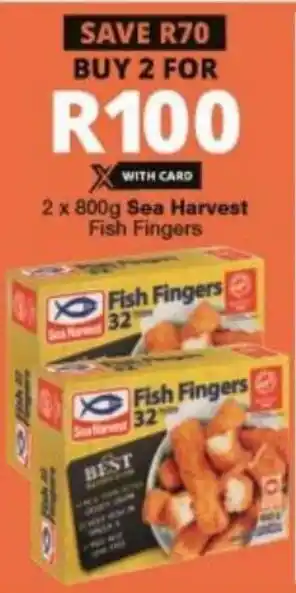 Checkers Liquor Shop Sea Harvest Fish Fingers 2 x 800g offer