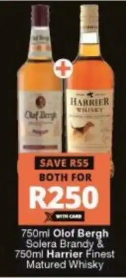 Checkers Liquor Shop Olof Bergh 750ml, Harrier 750ml offer