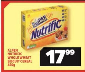 Usave Alpen Nutrific Whole Wheat Biscuit Cereal 450g offer