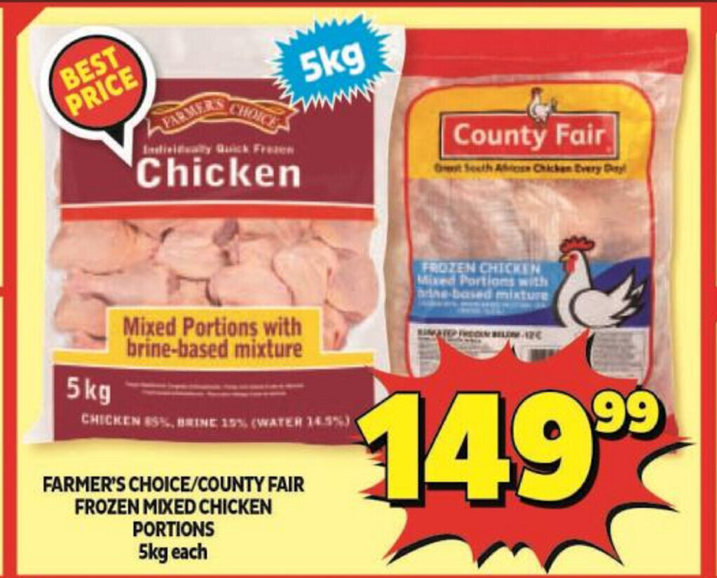 Farmer's Choice/Country Fair Frozen Mixed Chicken Portions 5kg each