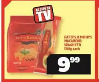 Usave Fatti's & Moni's Macaroni/Sphagetti 500g each offer