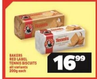 Usave Bakers Red Label Tennis Biscuits All Variants 200g each offer