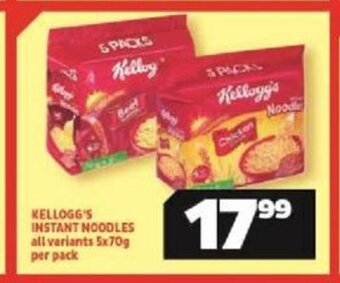 Usave Kellogg's Instant Noodles All Variants 5x70g per pack offer