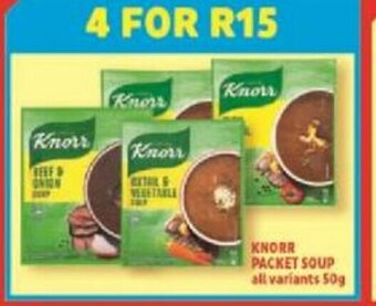 Usave Knorr Packet Soup All Variants 50g offer