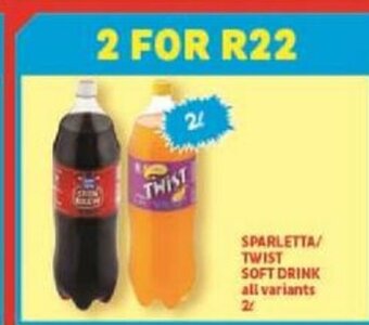 Usave Sparletta/Twist Soft Drink All Variants 2L offer