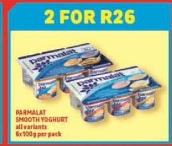 Usave Parmalat Smooth Yoghurt All Variants 6x100g per pack offer