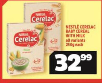 Usave Nestle Cerelac Baby Cereal with Milk All Variants 250g each offer