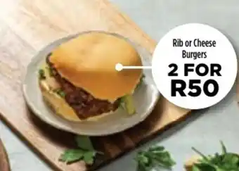 Food Lover's Market Rib or Cheese Burgers offer